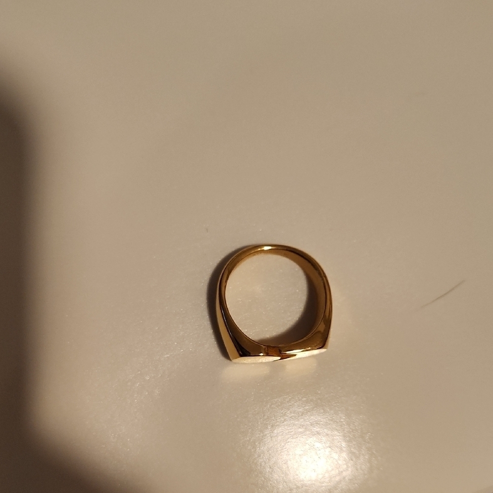Modern Gold-Tone Open Circle Statement Ring - Picture 4 of 7
